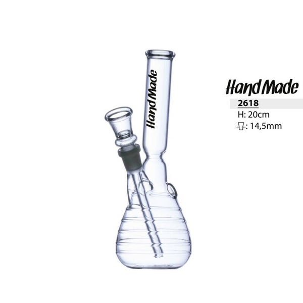 Handmade Glas Bong mit konischem Behälter und schrägem Mundstück