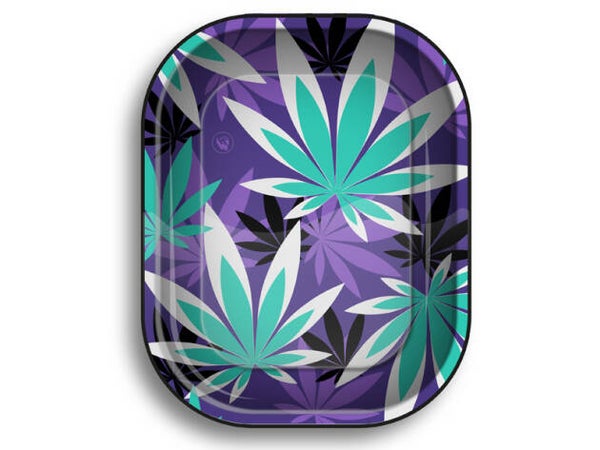 Metall Drehunterlage "Leaves 35 Blue", 18 x 14 cm