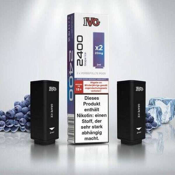 IVG 2400 - 4-Pod System - Prefilled Pods (2 Stück) - Grape Ice - 20mg