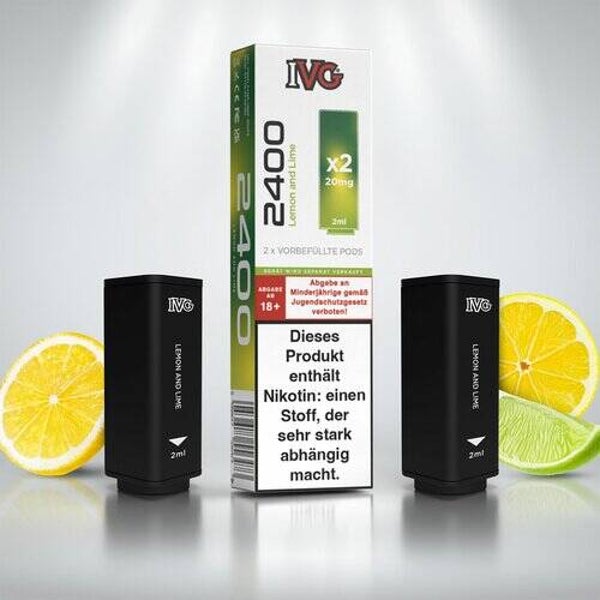 IVG 2400 - 4-Pod System - Prefilled Pods (2 Stück) - Lemon and Lime - 20mg