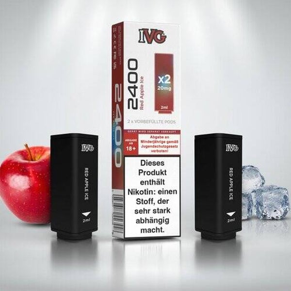 IVG 2400 - 4-Pod System - Prefilled Pods (2 Stück) - Red Apple Ice - 20mg