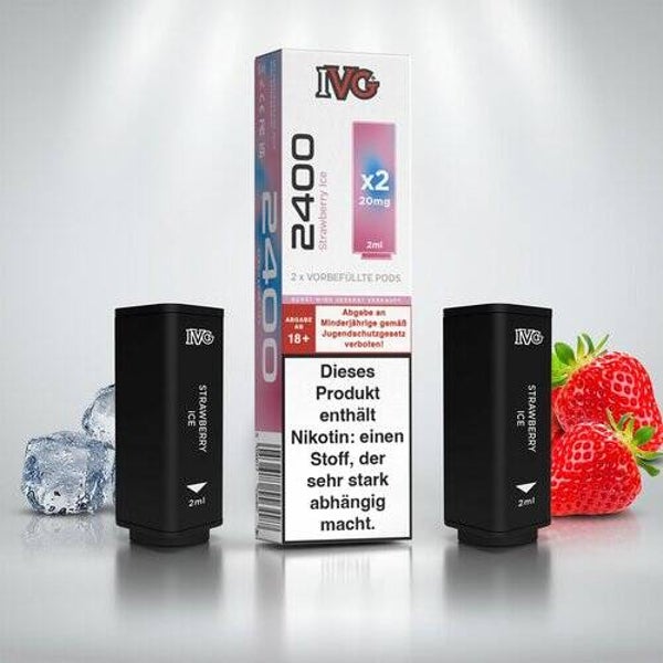 IVG 2400 - 4-Pod System - Prefilled Pods (2 Stück) - Strawberry Ice - 20mg