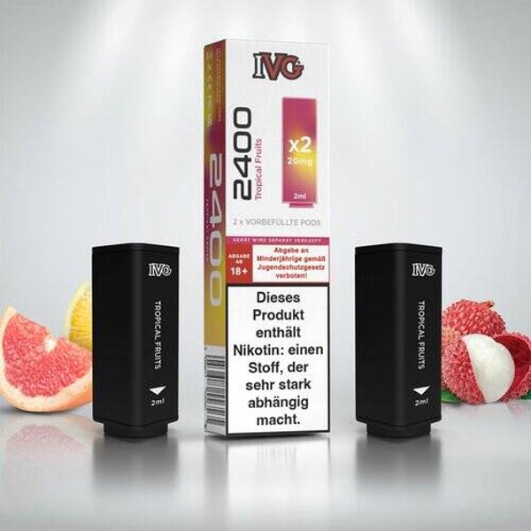 IVG 2400 - 4-Pod System - Prefilled Pods (2 Stück) - Tropical Fruits - 20mg