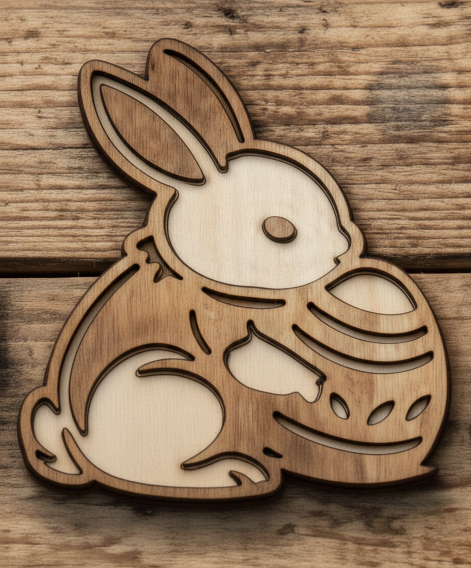 🐰 3D Oster-Edition »No.02« – Sitzender Hase mit Osterei