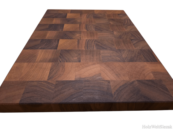Nussbaum Stirnholz Block »Dark Elegance« – Massiv & Zeitlos