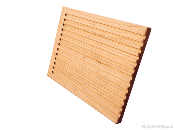 🍒 Kirschholz Brotschneidebrett 2-in-1 – Krümelrillen & Saftrille