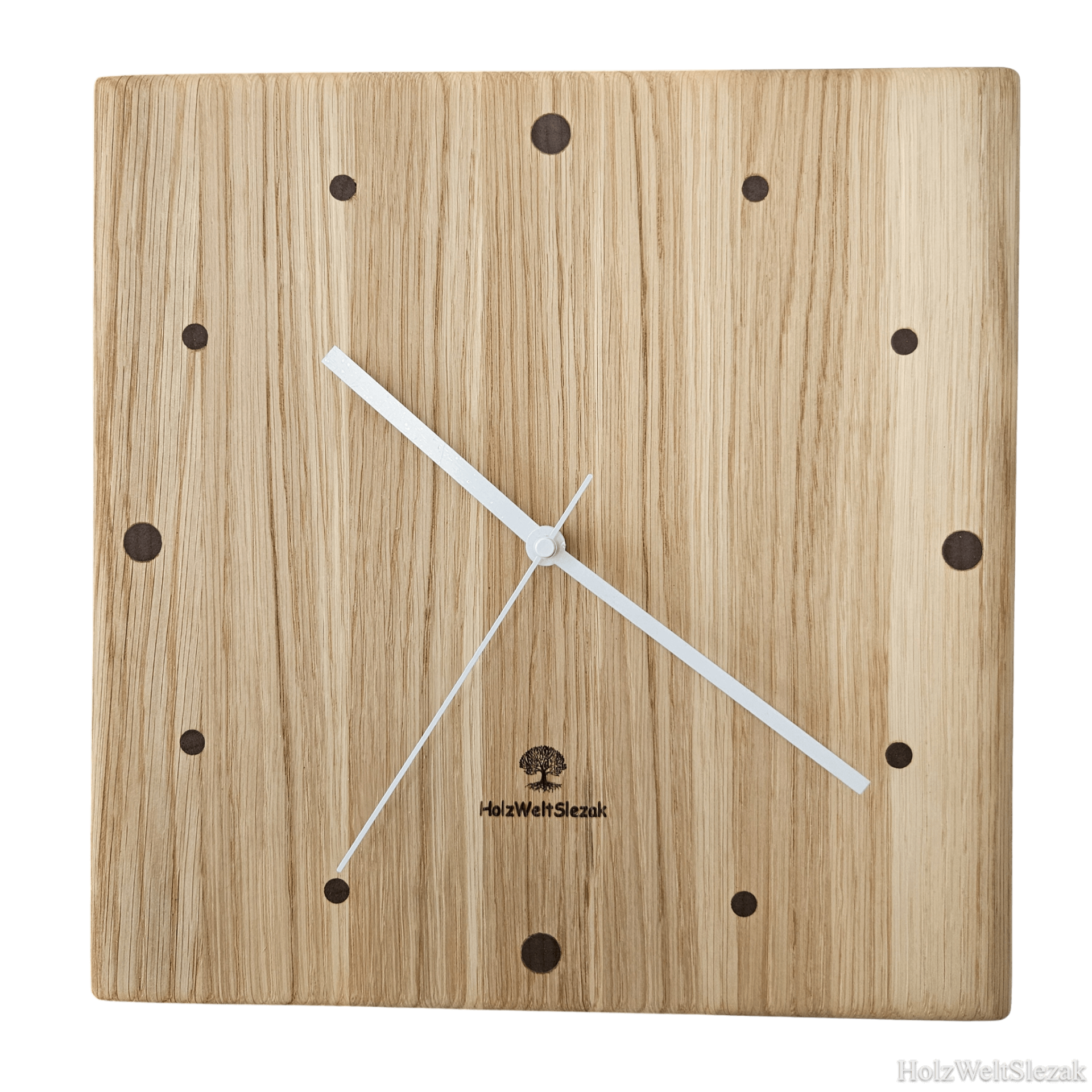 🌳 Exklusiv-Wanduhr aus Eichenhol »Skandinavisches Design II«