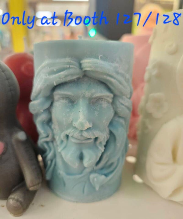 Jesus face candle