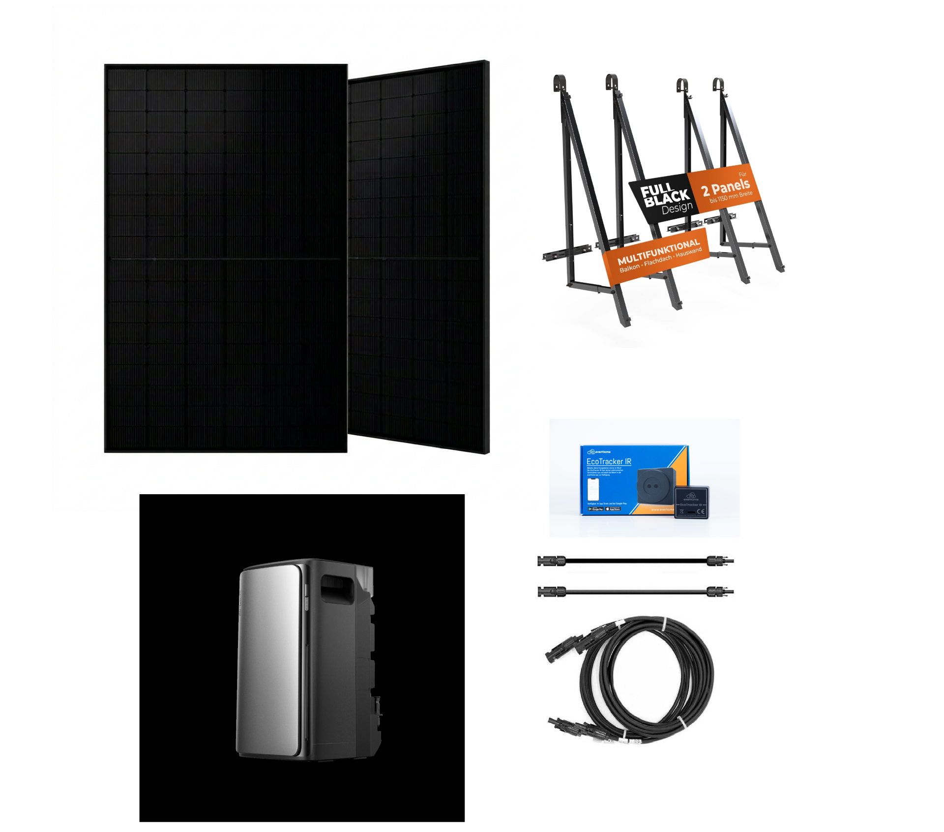 Komplettpaket: EcoFlow Stream Ultra und 2 Solarmodule Jolywood 455W bifacial 100% plug and play