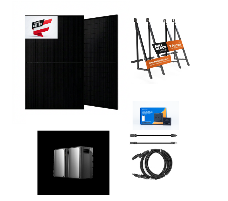 Komplettpaket: EcoFlow Stream Ultra und EcoFlow Stream AC Pro und 4 Solarmodule Sonnenkraft 440W bifacial made in Austria 100% plug and play