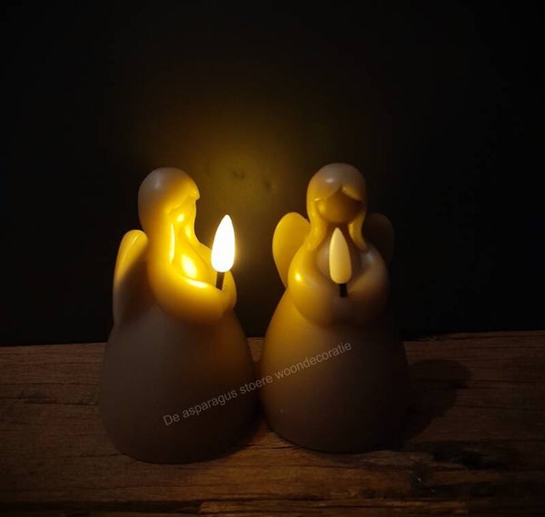 Led kaars engel taupe