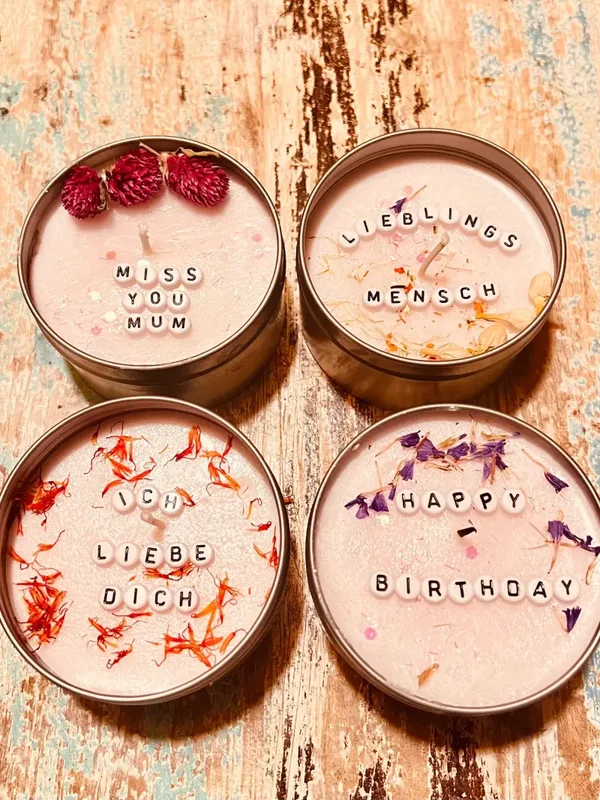 Personalisierte Kerze mit versteckter Botschaft Geschenk Freundin Mama Geburtstag Überraschung Kerze Sojawachs Geschenkidee