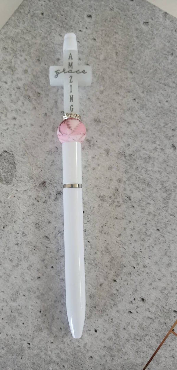 Item #015 Amazing Grace Pen - White