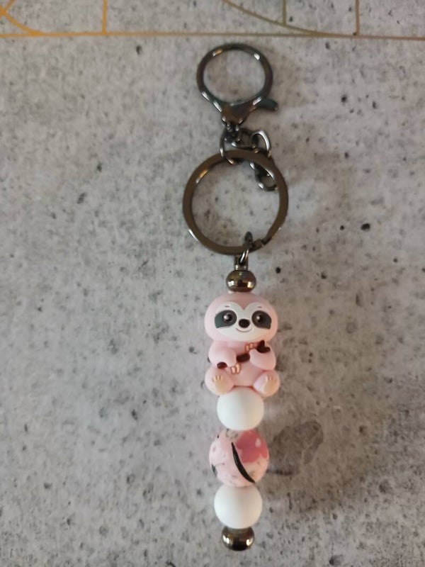 Item #048 Pink Sloth Keyring