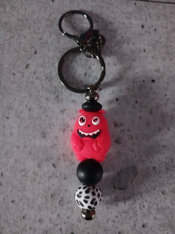 Item #056 Red Monster Keyring