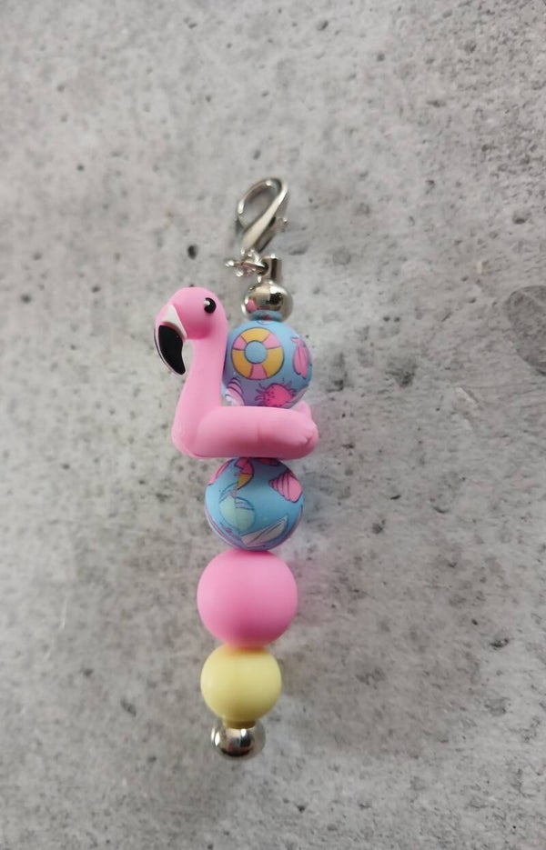 Item #C14 Bag/Keyring Clip Flamingo