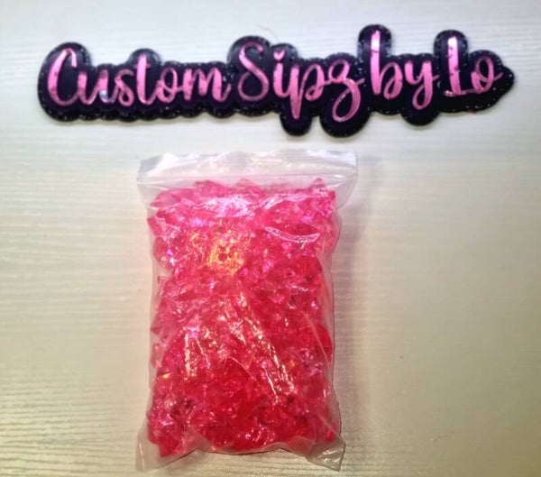 Pink medium sized artifical ice crystals