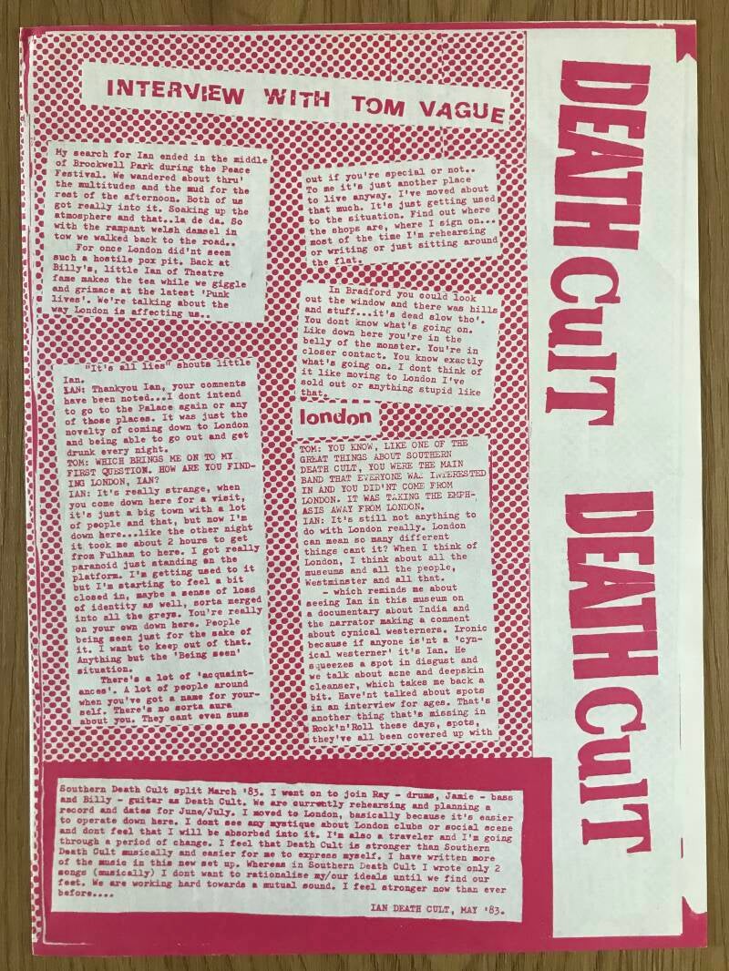 UK SIT 23T Damont 'card labels'  w/ insert 'Tome Vague interview'