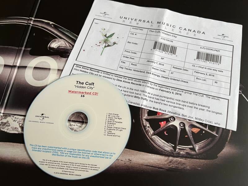 CAN promo, watermarked cd #16, w/ release sheet