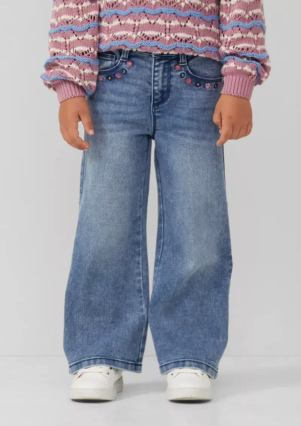 Bredere jeans mini's met bloemetjes