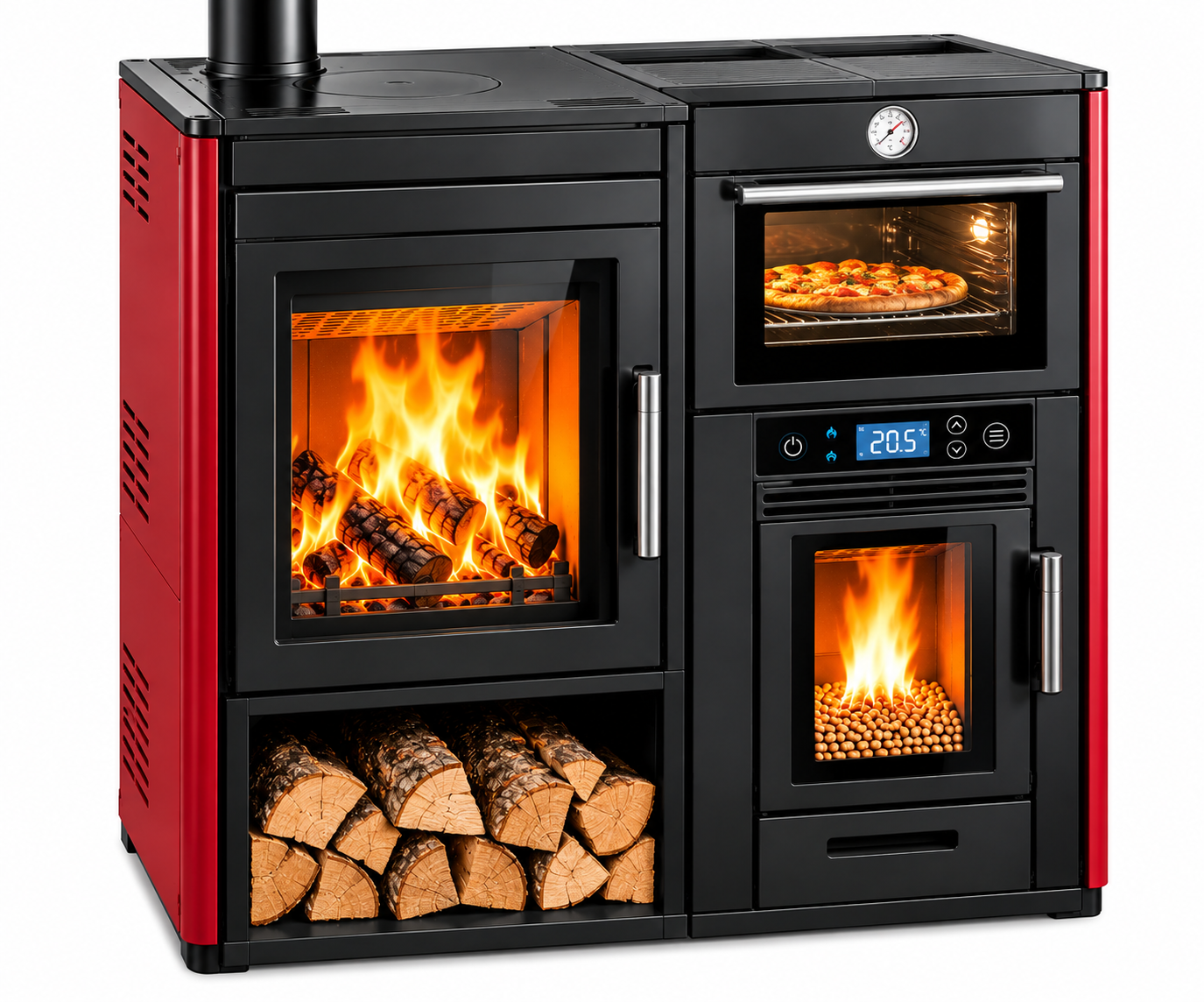 Poêle mixte avec four – 7 kW