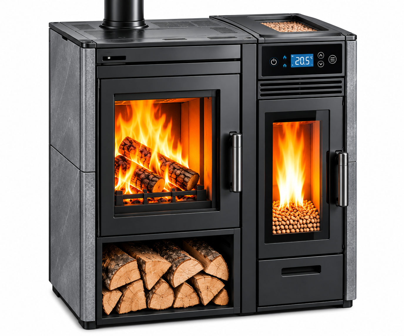 Poêle mixte haute performance – 7 kW