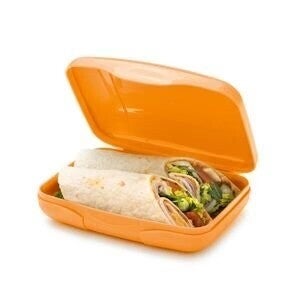 Tupperware Take away wit of oranje – lunchdoos broodtrommel, brooddoos