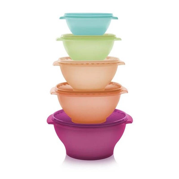 Tupperware Zonnedeksel / Sterdeksel Schalen Set (5)