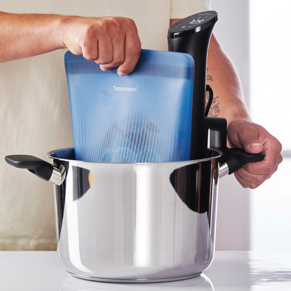 Tupperware Siliconen Bag L blauw / Ultimate Silicone Bag L