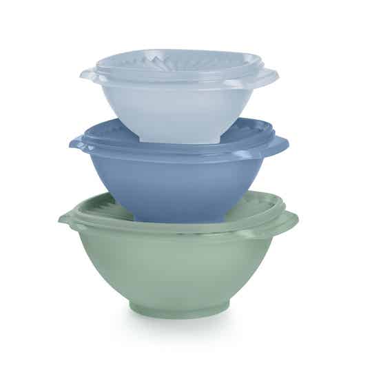 Tupperware Zonnedeksel / Sterdeksel Schalen Set (3) in pasteltinten