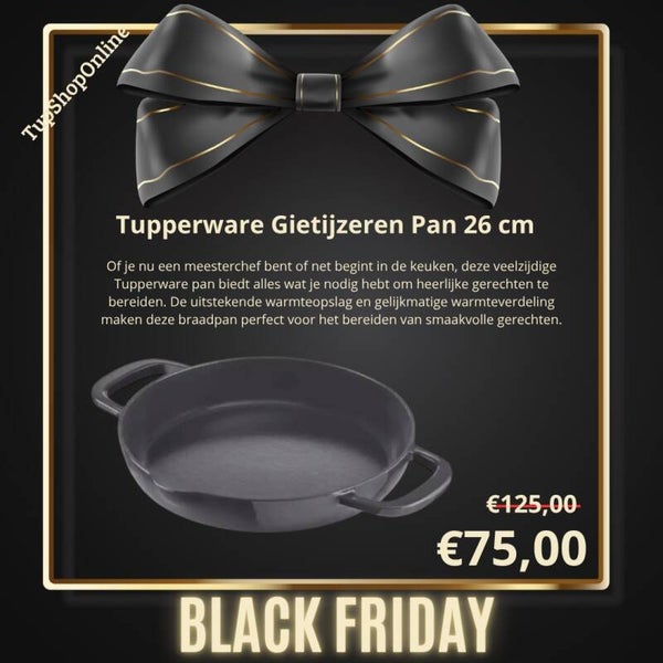 Tupperware Gietijzeren Pan 26 cm Black Friday