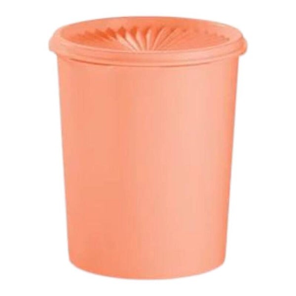 Tupperware Vintage Voorraadbus oranje/zalm 4ltr zonnedekdeksel / sterdeksel