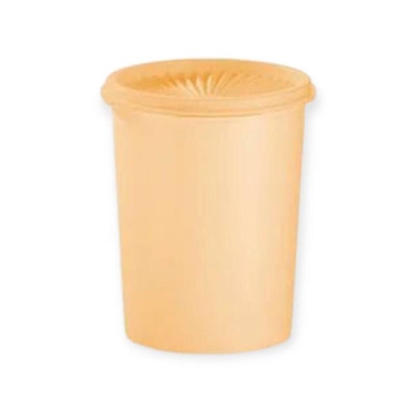 Tupperware Vintage Voorraadbus oud geel 2,7ltr zonnedekdeksel / sterdeksel