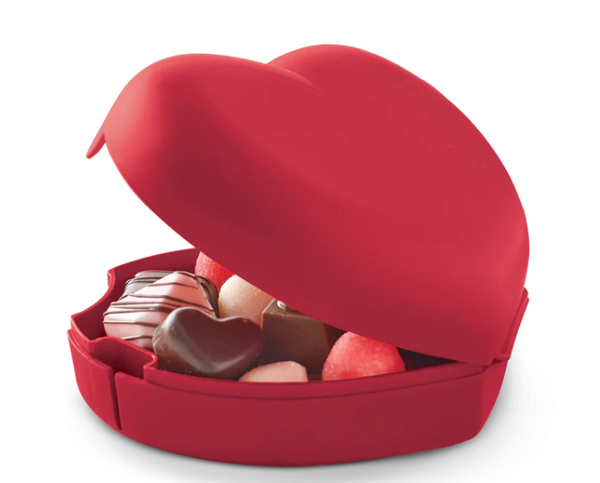 Tupperware clipdoos hart roze of rood