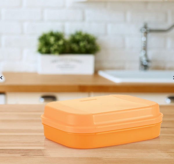 Tupperware slankdoos / variadoos laag oranje