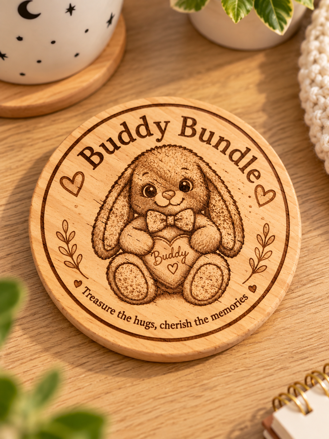 🐰 Buddy Coaster – Treasure the Hugs, Cherish the Memories