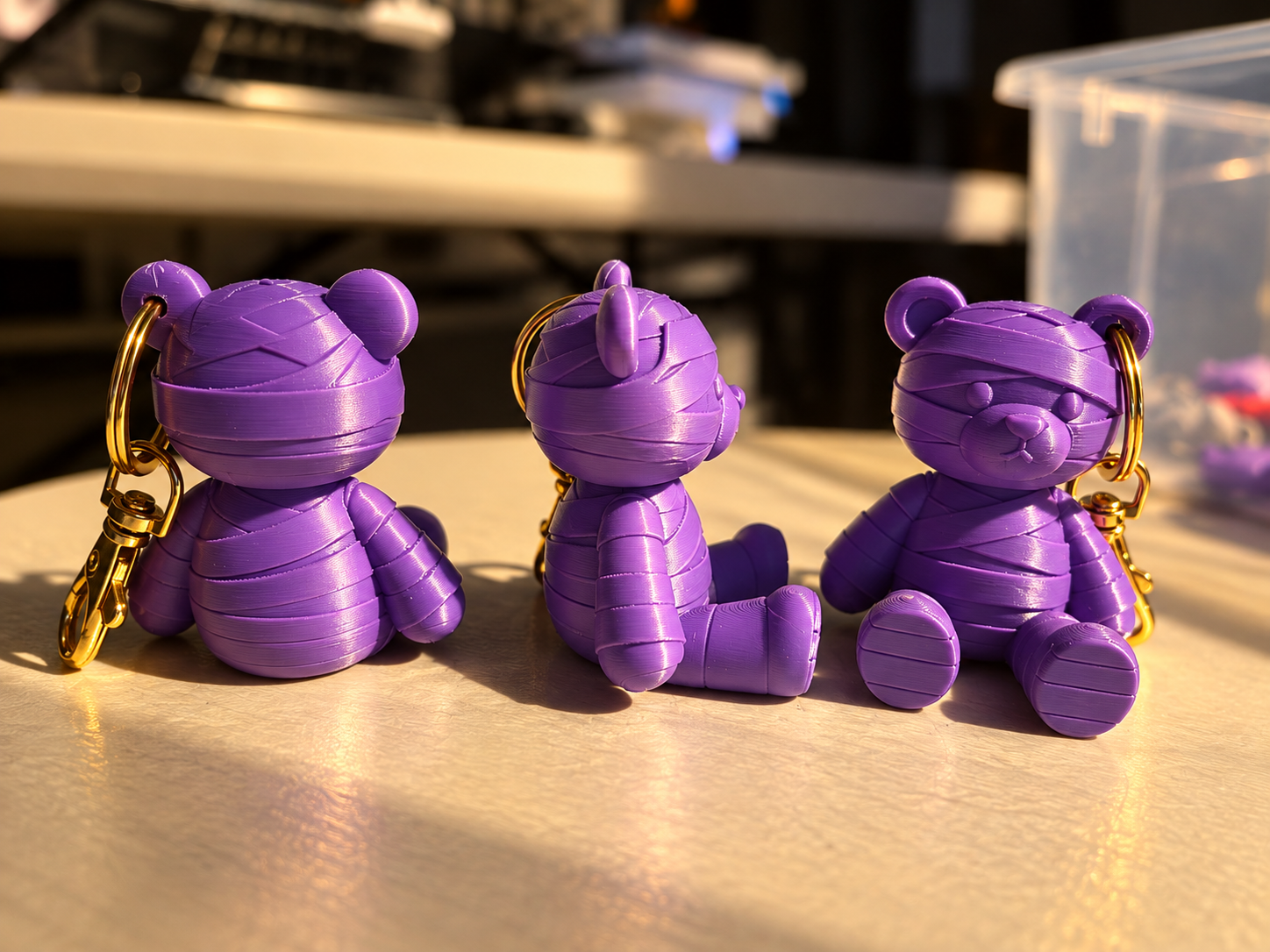 3D PRINTED MUMMY BEAR KEYRINGS