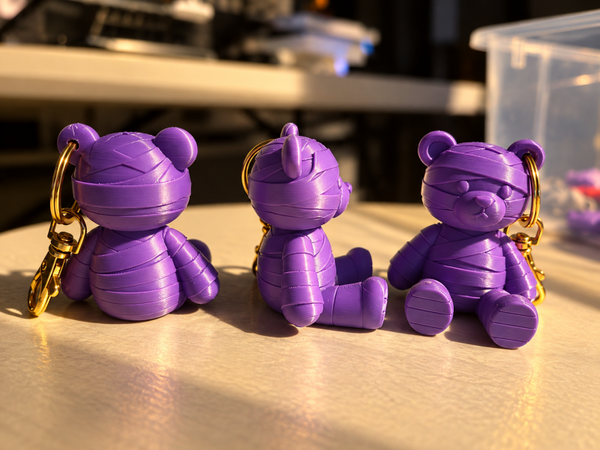 3D PRINTED MUMMY BEAR KEYRINGS
