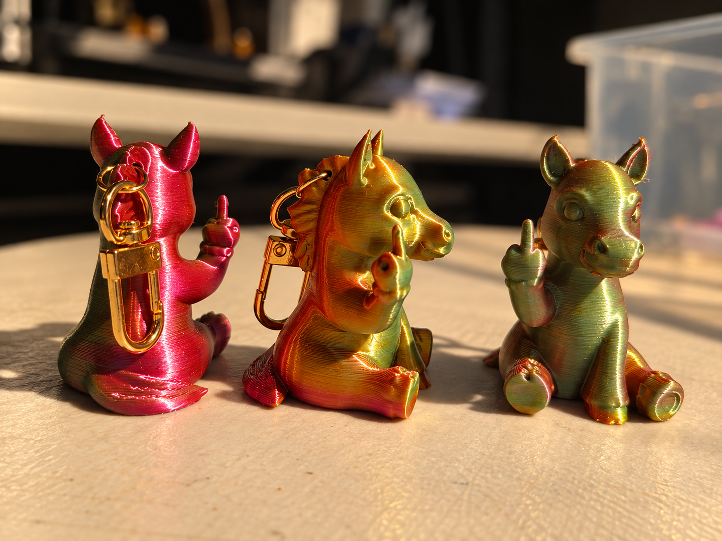3D PRINTED CHEEKY DONKEY KEYRINGS