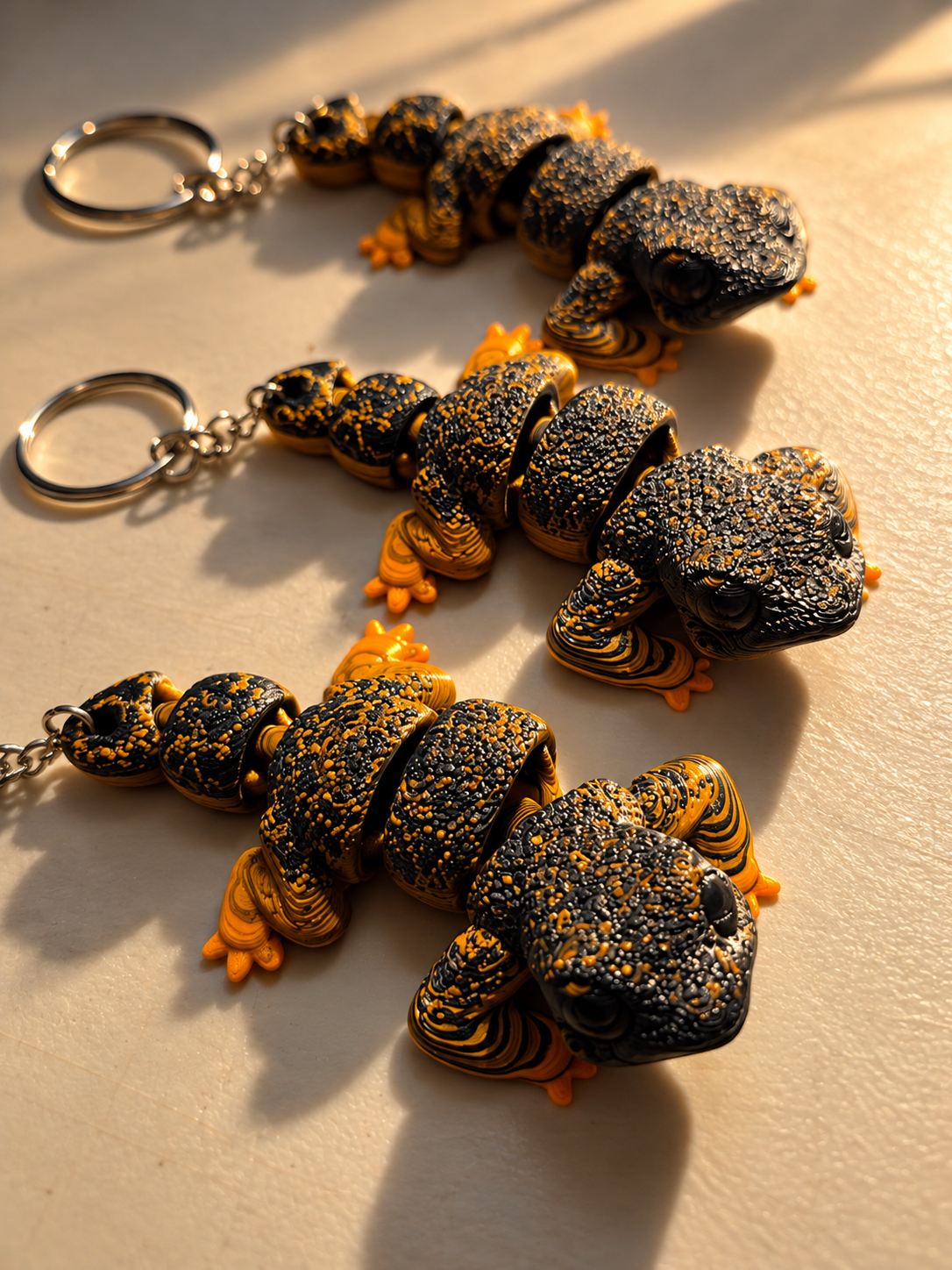 3D PRINTED GECKO KEYRINGS