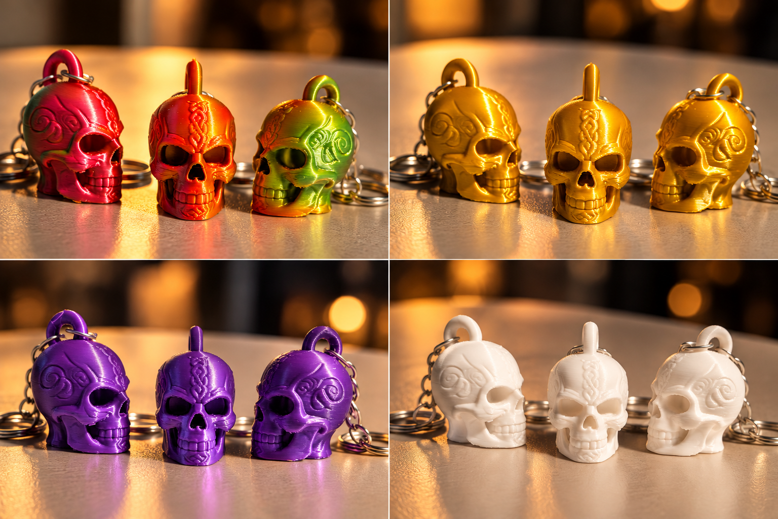 3D PRINTED SKULL KEYRINGS