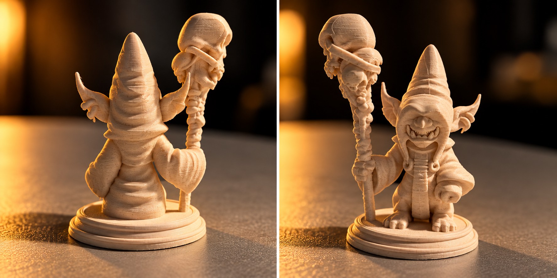 3D PRINTED GOBLIN WIZARD FIGURE