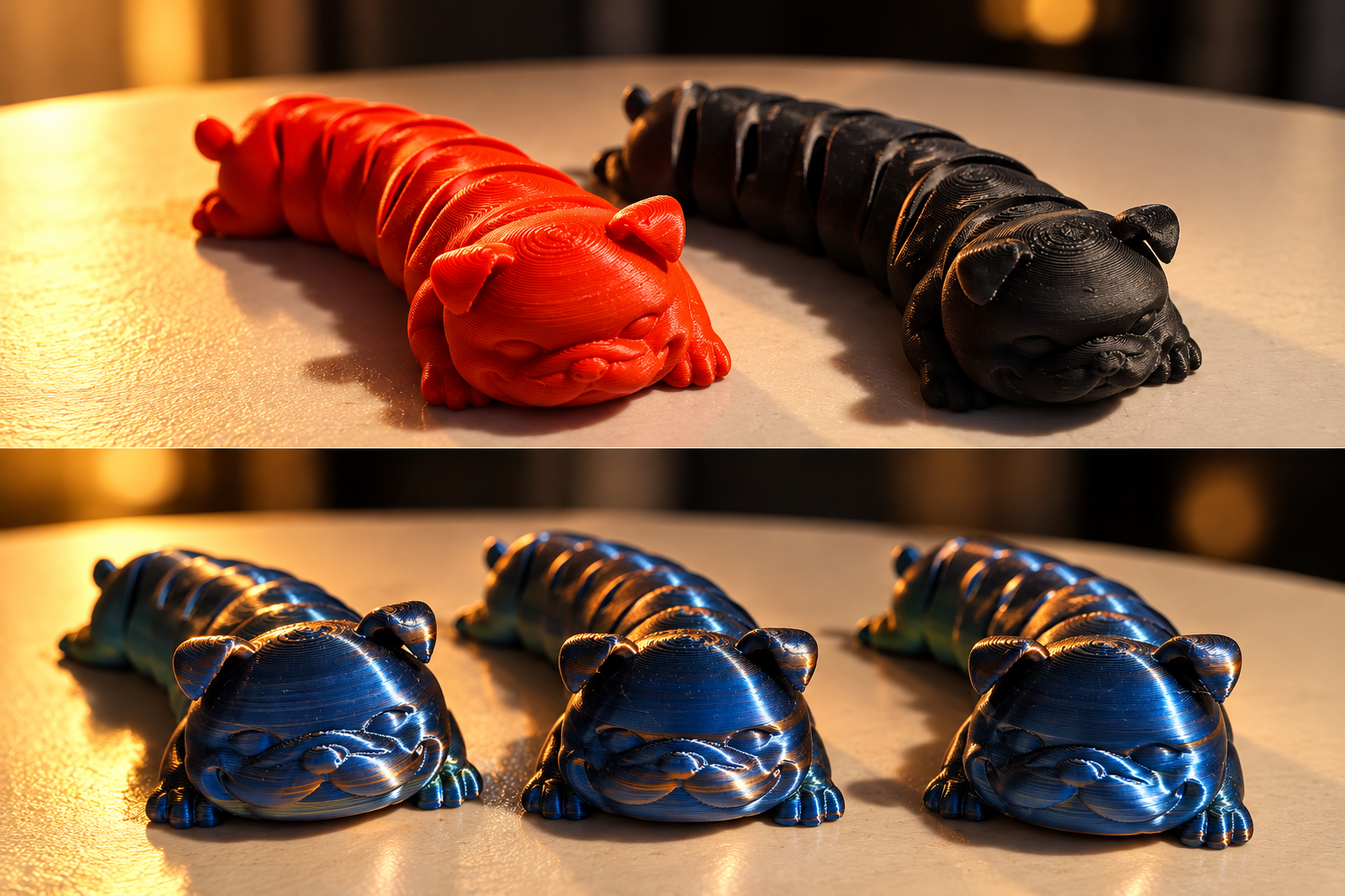 3D PRINTED CHUNKY PUG FIGURES