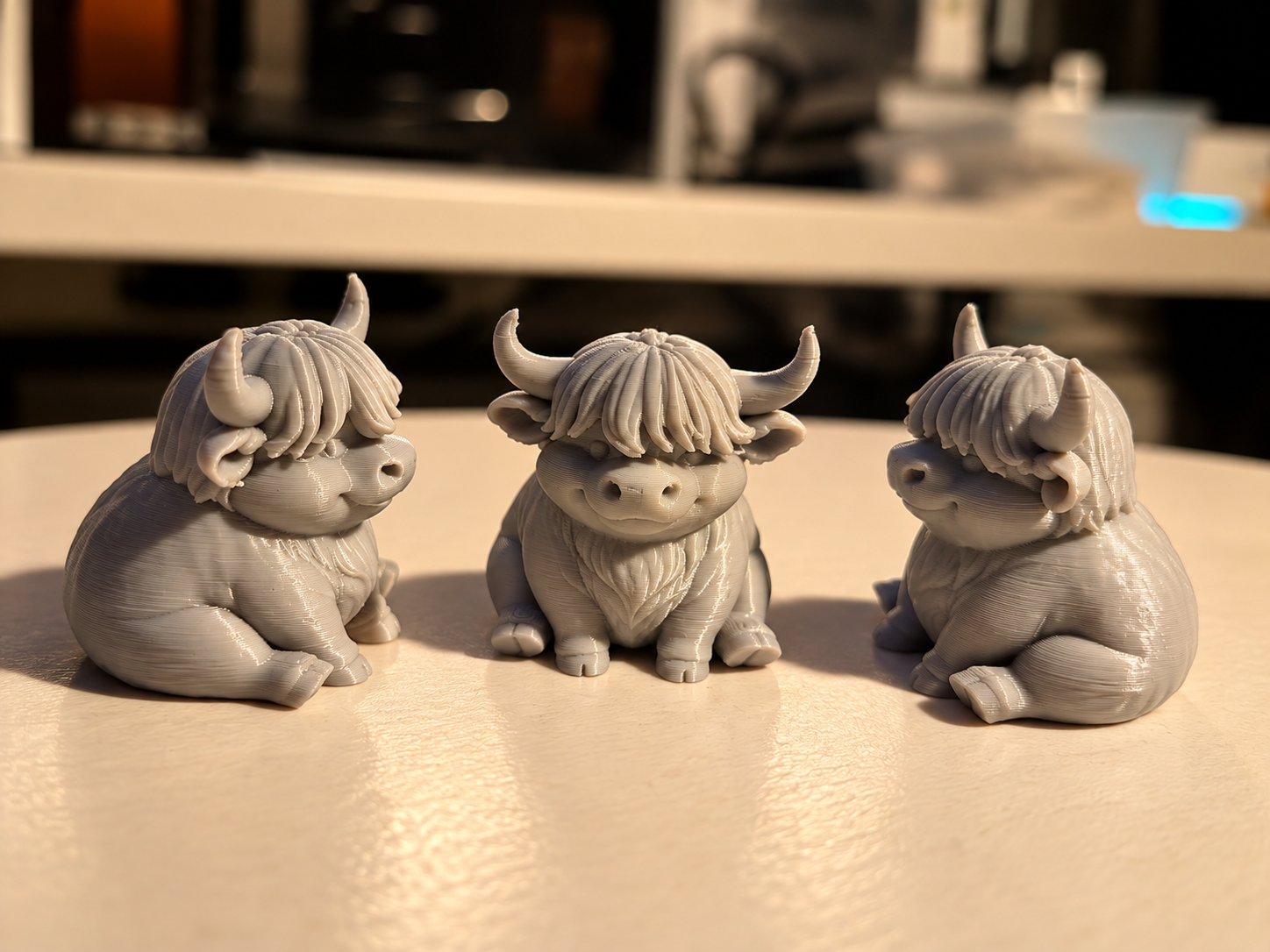 3D PRINTED HIGHLAND COW FIGURES