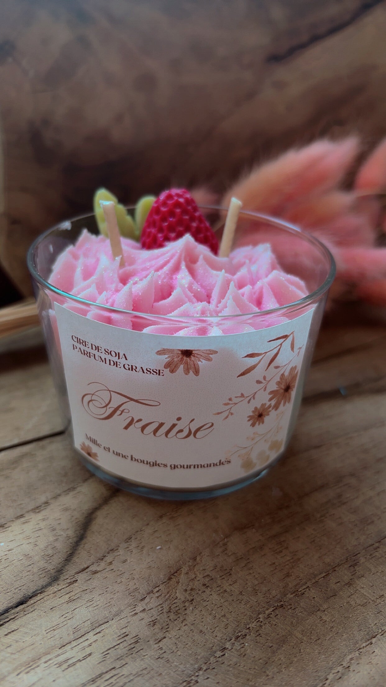 Bougie gourmande fraise