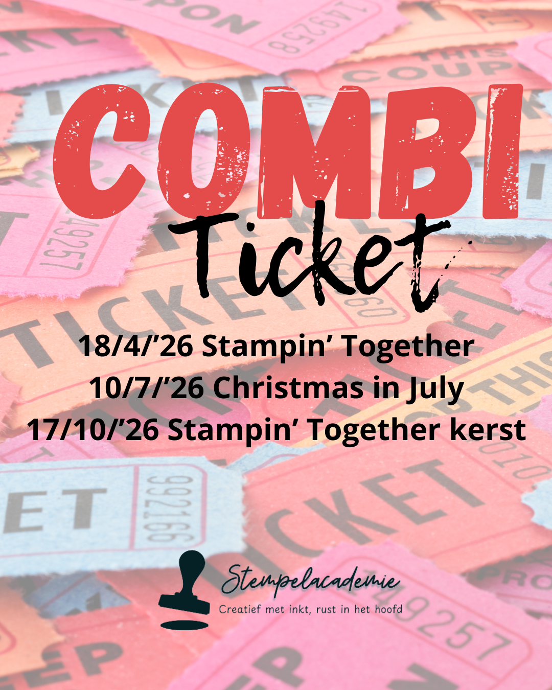 🎟️ Combi Ticket – Drie creatieve events voor een voordeelprijs!