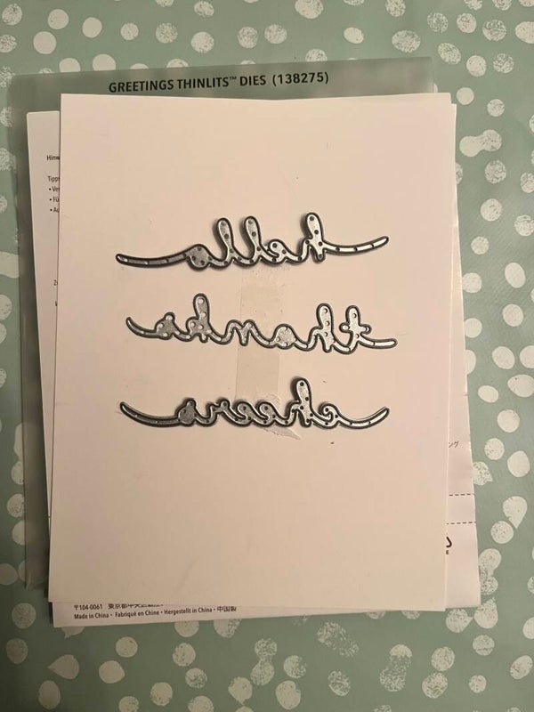 Greetings thinlits dies