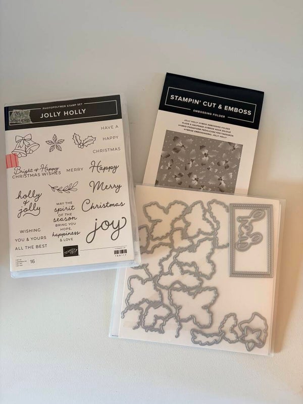 Jolly Holly – bundel met snijmallen en embossingfolder