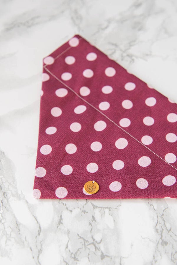 Bandana - Polka Dots Burgandy