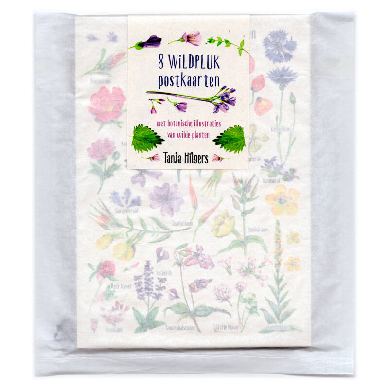 8 Wildpluk Postkaarten met botanische illustraties